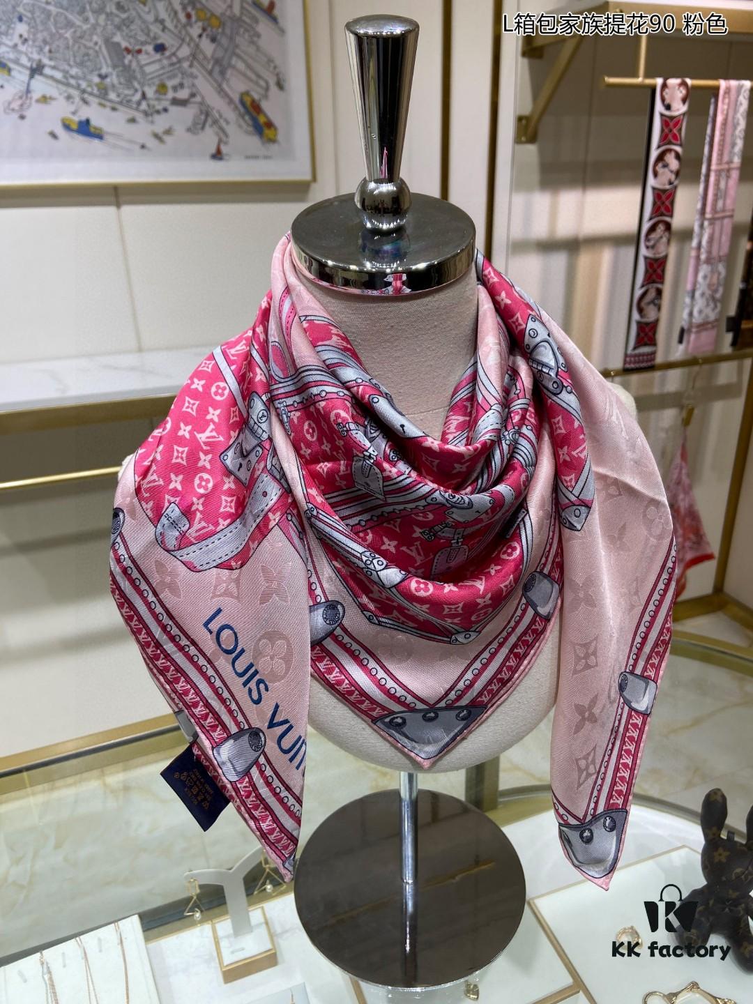 Luxury Custom Let's Go Monogram Jacquard Silk Scarf 90x90cm - LV Inspired Travel Heritage Design