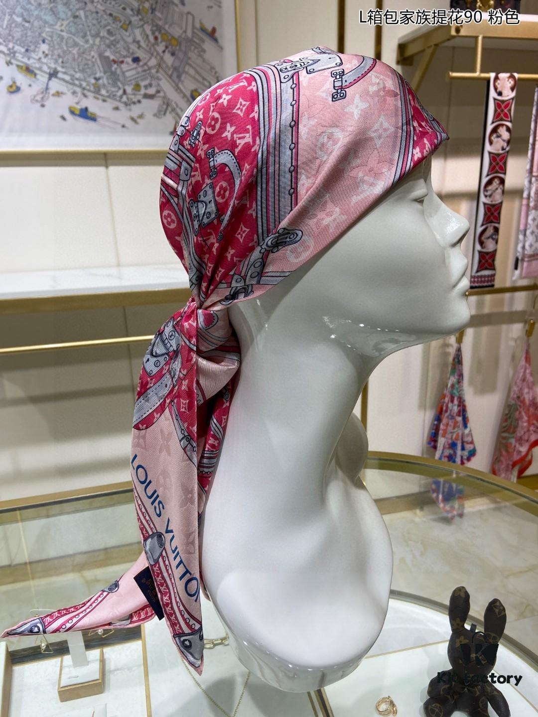 Luxury Custom Let's Go Monogram Jacquard Silk Scarf 90x90cm - LV Inspired Travel Heritage Design