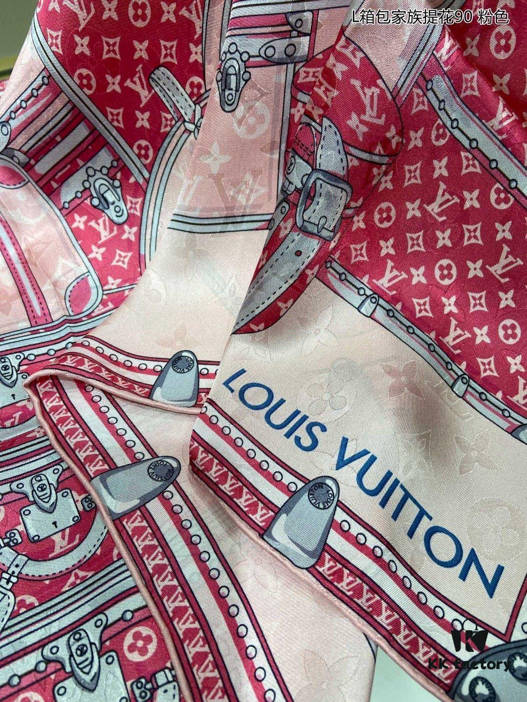 Luxury Custom Let's Go Monogram Jacquard Silk Scarf 90x90cm - LV Inspired Travel Heritage Design