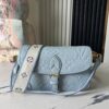 [Top Quality Original Order Exclusive Real Shot] M46846 Misty Blue M46386 Full Leather Embossed Baguette Bag Series Diane Handbag