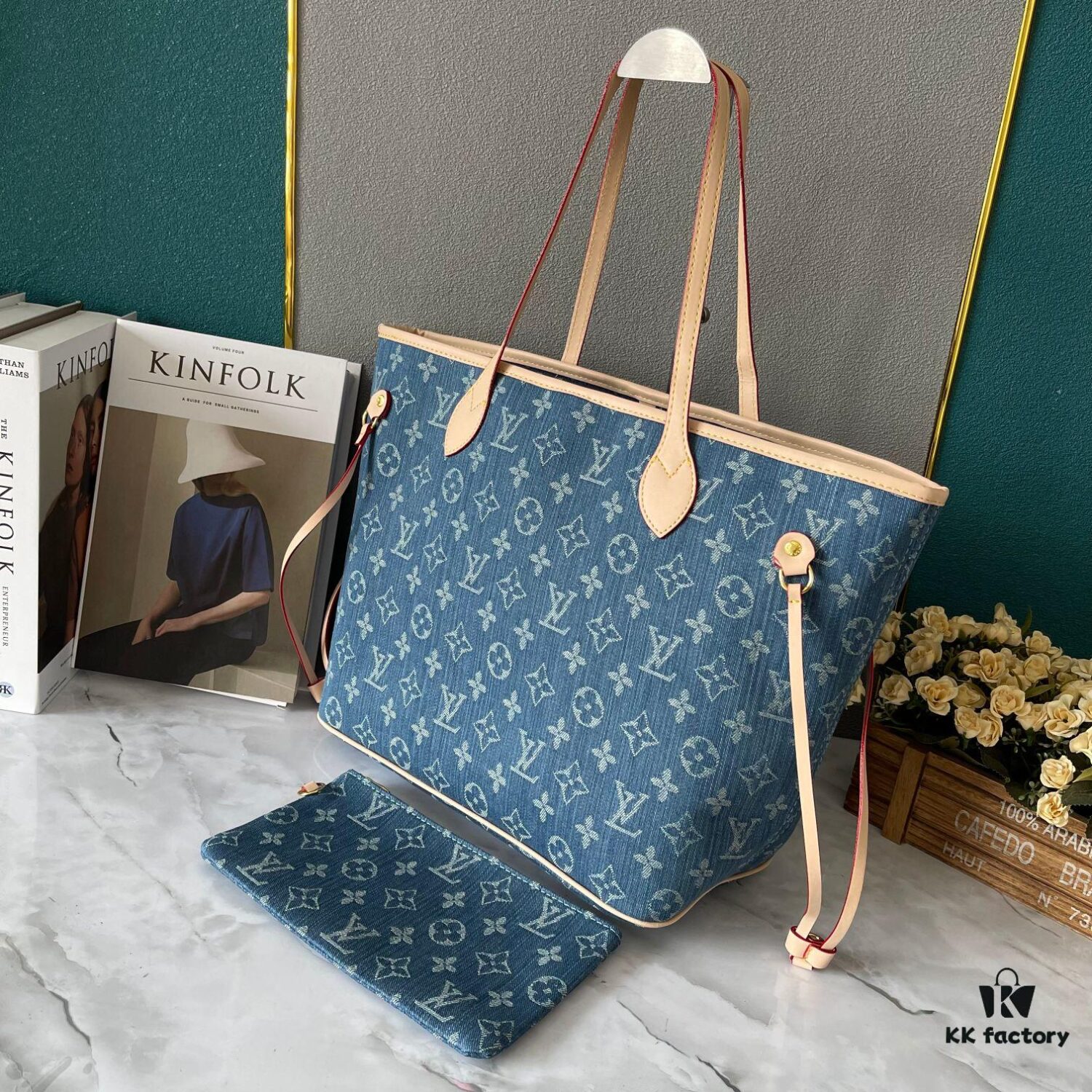 Upgraded M40995 Medium Denim Jacquard Tote Bag 💋💋 Louis Vuitton New Neverfull – A Fresh Reinterpretation of the Iconic Handbag