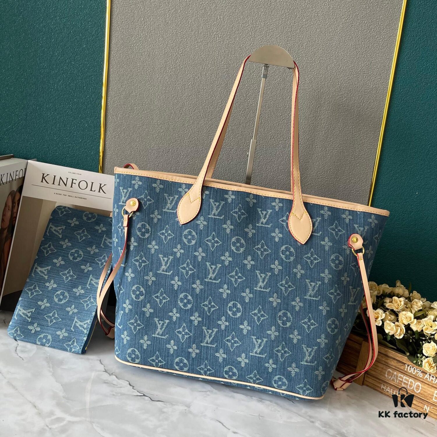 Upgraded M40995 Medium Denim Jacquard Tote Bag 💋💋 Louis Vuitton New Neverfull – A Fresh Reinterpretation of the Iconic Handbag