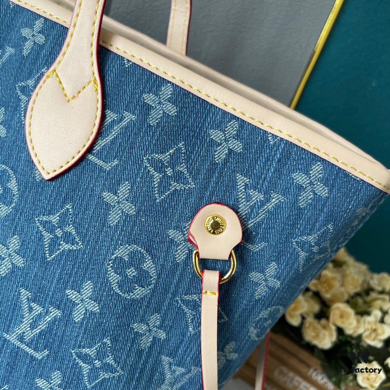 Upgraded M40995 Medium Denim Jacquard Tote Bag 💋💋 Louis Vuitton New Neverfull – A Fresh Reinterpretation of the Iconic Handbag