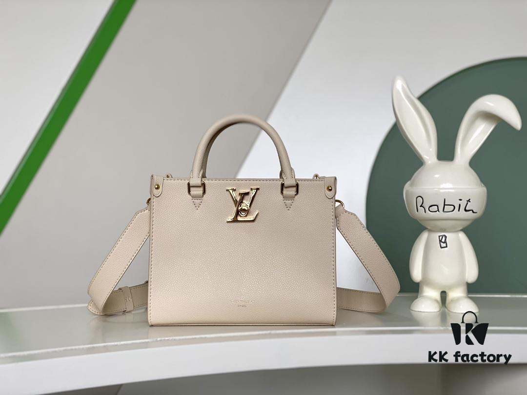 Lock & Go Handbag in Black M22311 and Beige M23637 - Premium Original Order, Smooth Grained Calfskin with LV Twist Lock