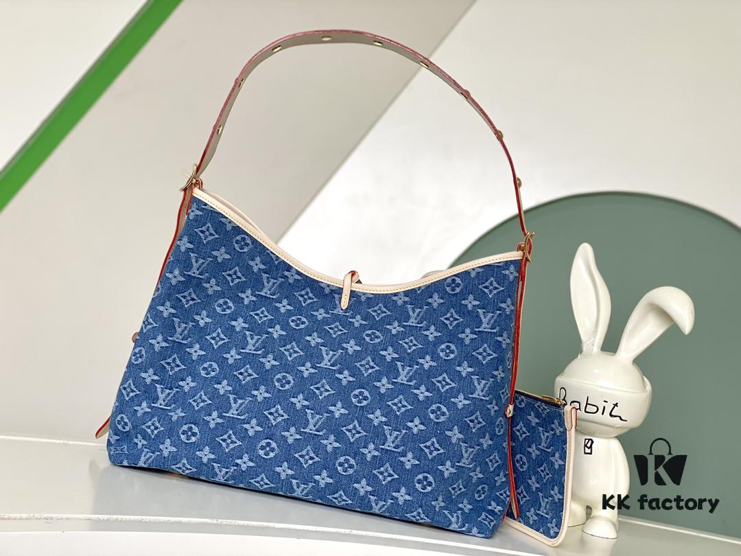 Louis Vuitton M46855 Blue Denim Shopping Bag Series M46197 CarryAll Medium Handbag