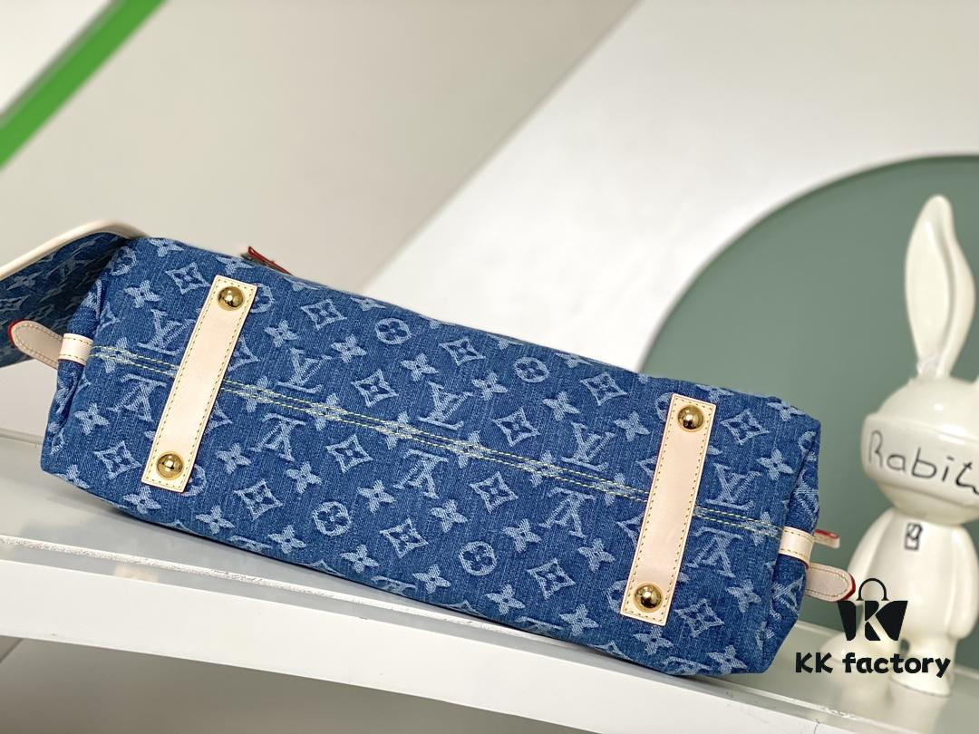 Louis Vuitton M46855 Blue Denim Shopping Bag Series M46197 CarryAll Medium Handbag
