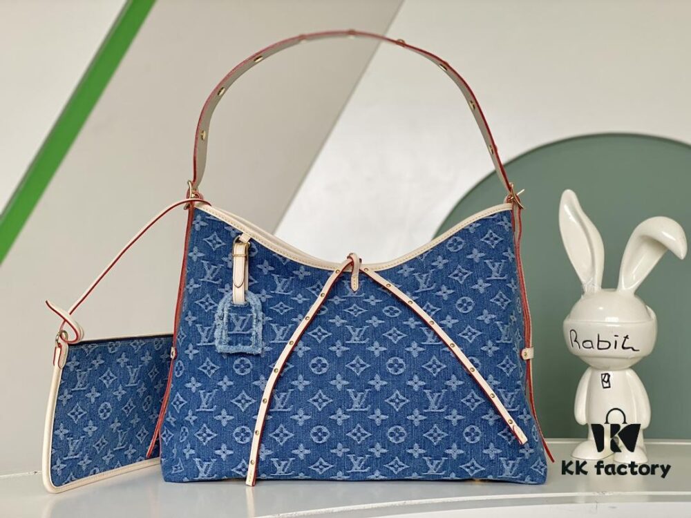 Louis Vuitton M46855 Blue Denim Shopping Bag Series M46197 CarryAll Medium Handbag