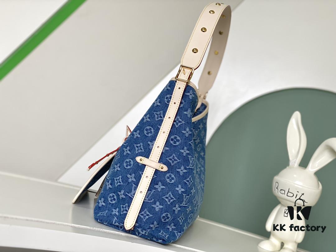 Louis Vuitton M46855 Blue Denim Shopping Bag Series M46197 CarryAll Medium Handbag