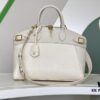 M23061 White Lock It MM Bag in Refined Taurillon Leather