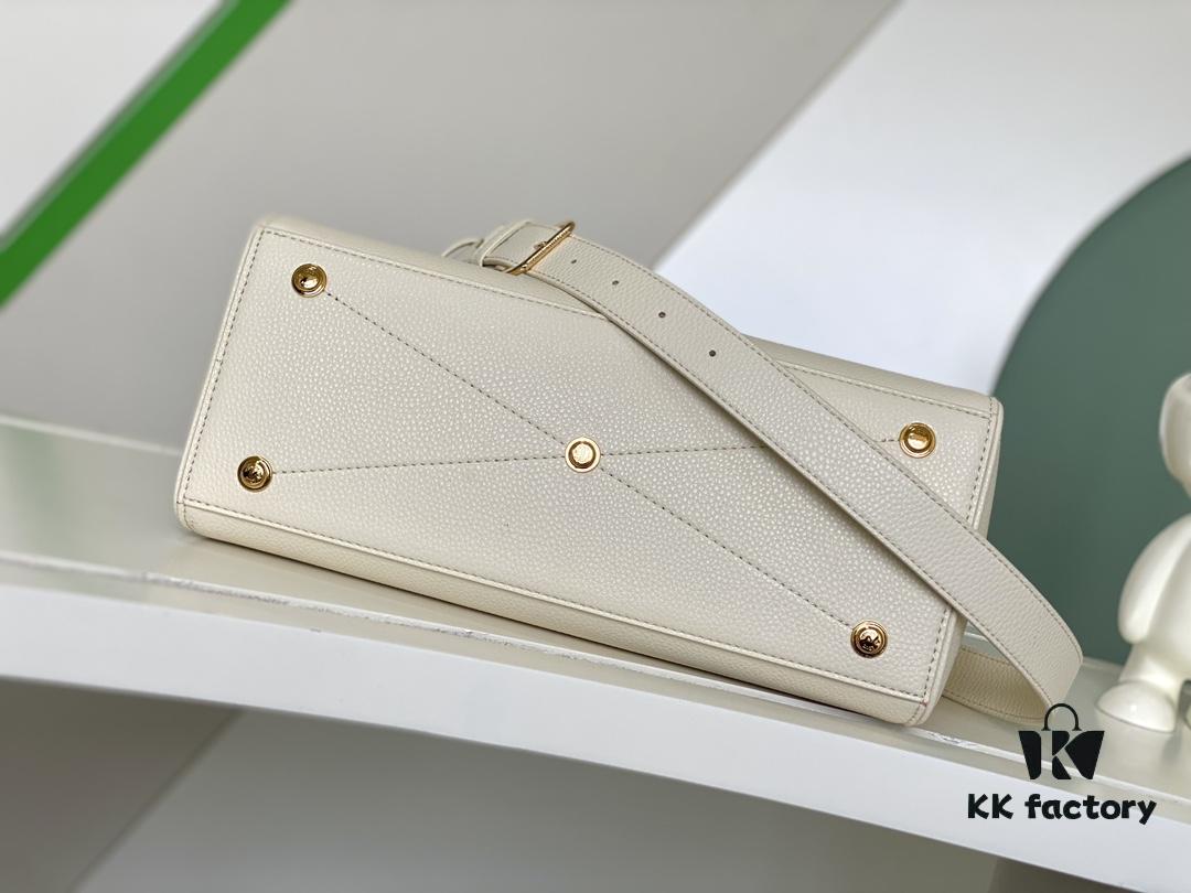 M23061 White Lock It MM Bag in Refined Taurillon Leather