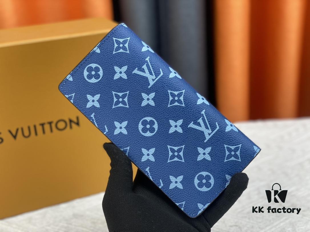 Wallet Model: N62665 Blue with Coffee-Colored Louis Vuitton Classic Brazza Wallet