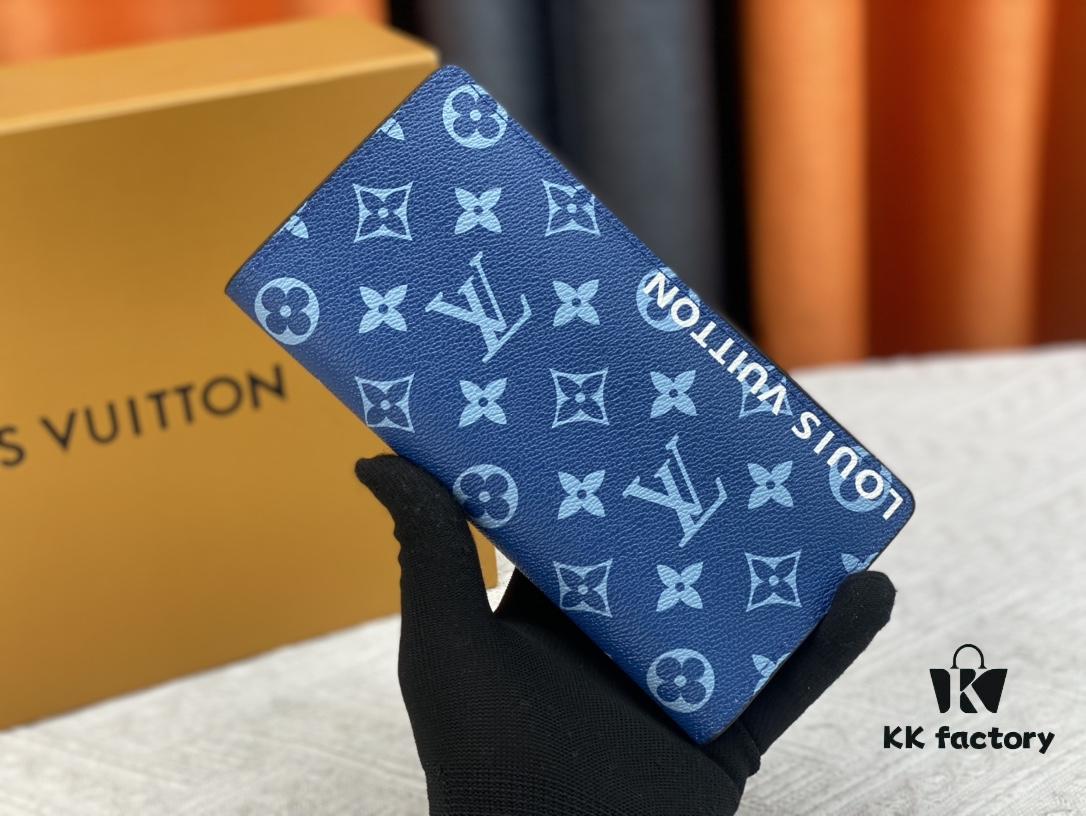 Wallet Model: N62665 Blue with Coffee-Colored Louis Vuitton Classic Brazza Wallet