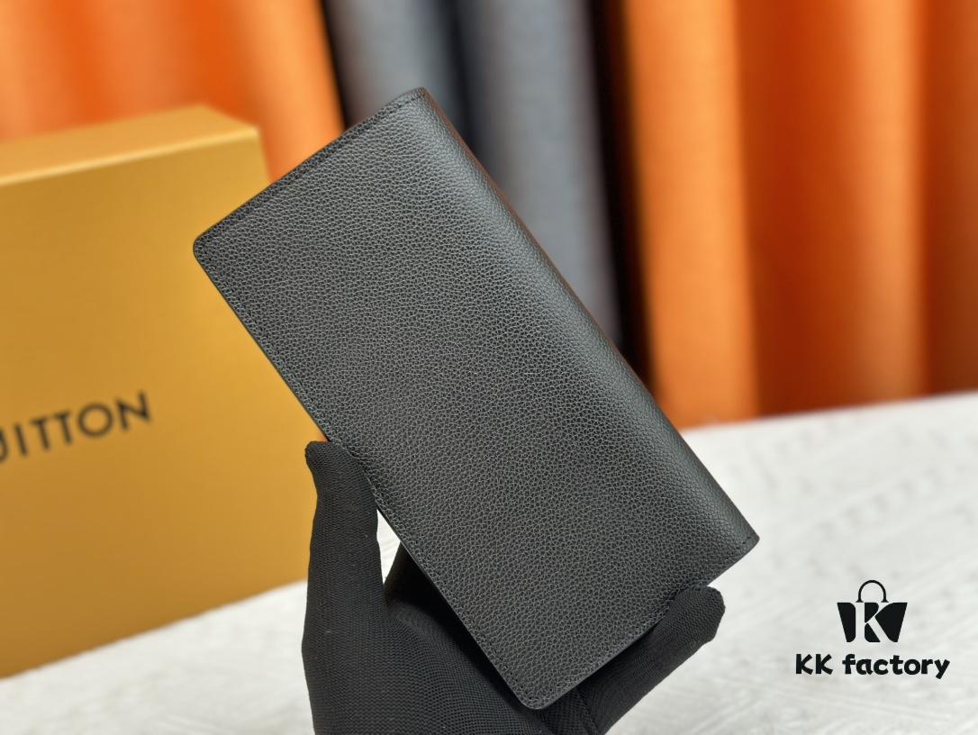 Wallet Original 💎【Real Item Photography, Own Background】M58192 Black Taurillon Leather Suit Wallet