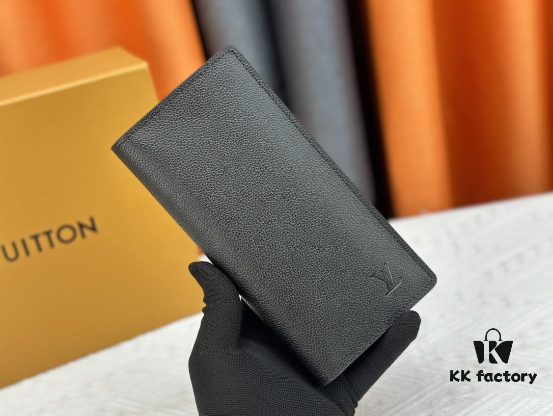 Wallet Original 💎【Real Item Photography, Own Background】M58192 Black Taurillon Leather Suit Wallet