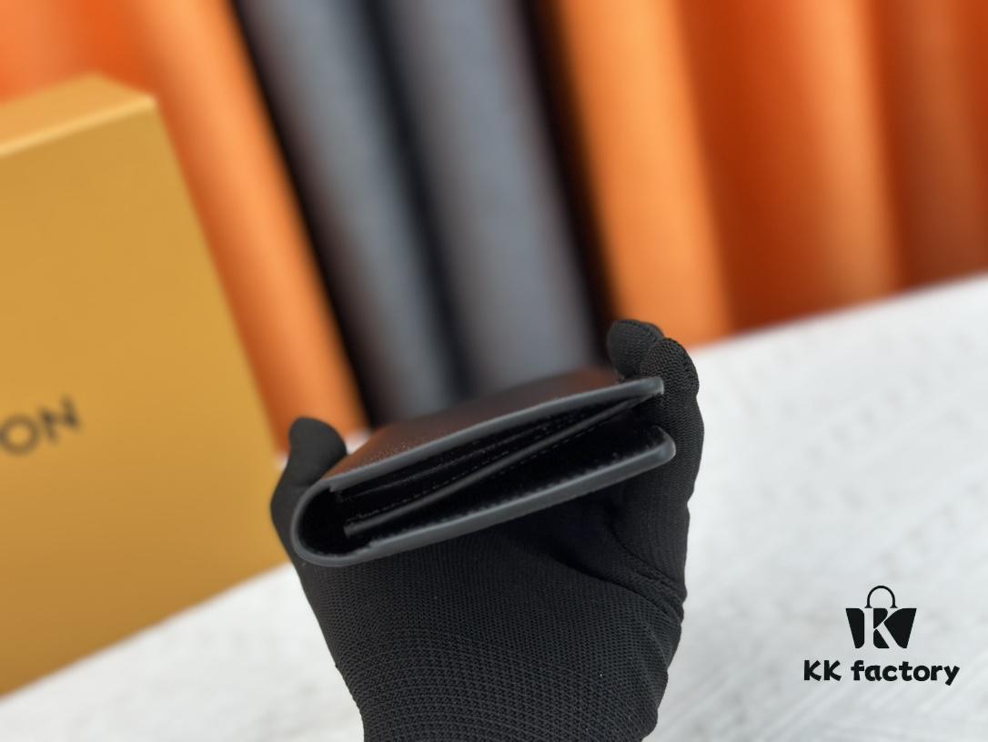 Wallet Original 💎【Real Item Photography, Own Background】M58192 Black Taurillon Leather Suit Wallet