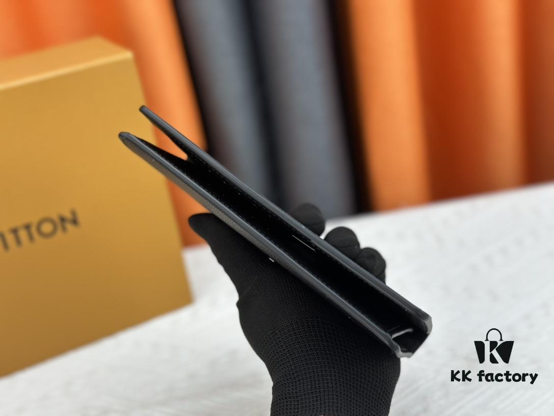 Wallet Original 💎【Real Item Photography, Own Background】M58192 Black Taurillon Leather Suit Wallet