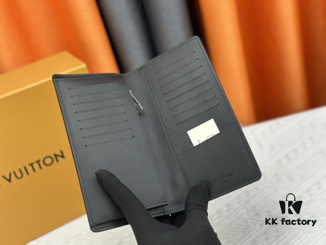 Wallet Original 💎【Real Item Photography, Own Background】M58192 Black Taurillon Leather Suit Wallet