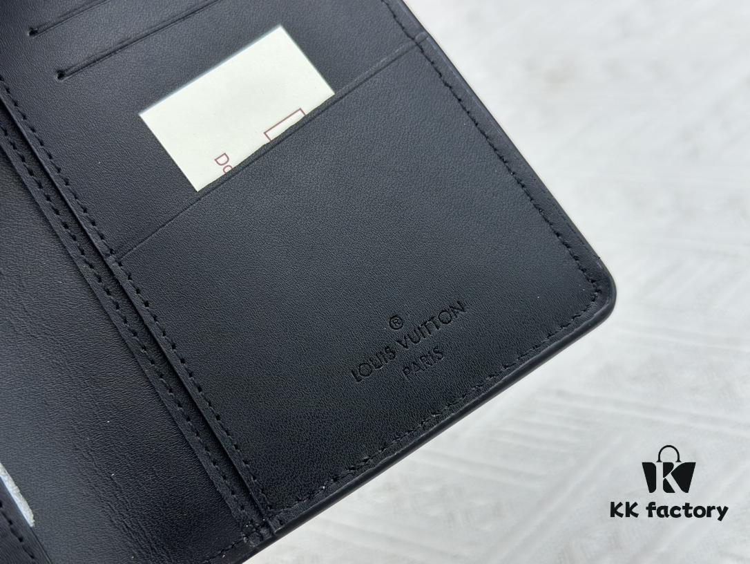 Wallet Original 💎【Real Item Photography, Own Background】M58192 Black Taurillon Leather Suit Wallet