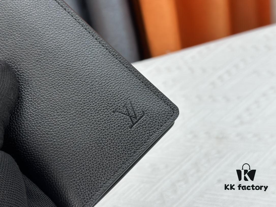 Wallet Original 💎【Real Item Photography, Own Background】M58192 Black Taurillon Leather Suit Wallet