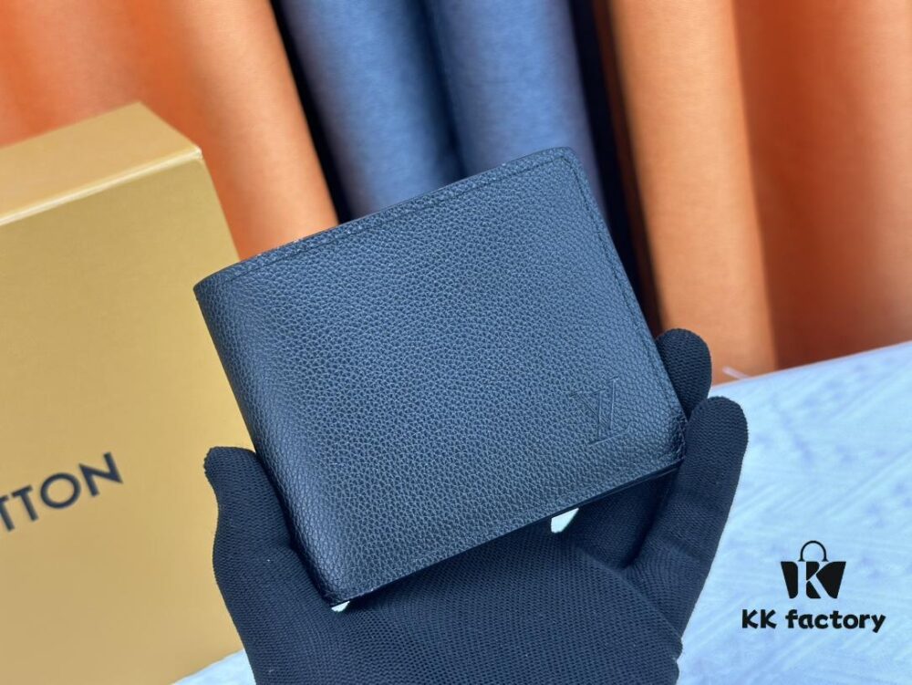 Wallet Original 💎【Real Photo, Personal Background】M58189 Black Pebbled Leather Short Wallet