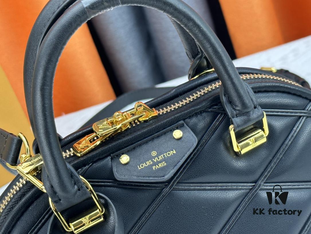 Model: M23666 Shell Bag 💋💋 This Alma BB Handbag Draws Inspiration from the Diamond-Quilted Lining of Louis Vuitton's Rigid Trunks