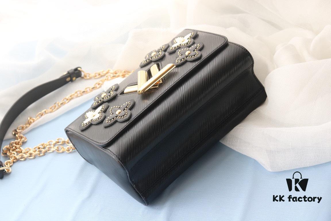 LV Latest Hot Sale Twist Denim Medium Handbag - Flower Tinsel Collection