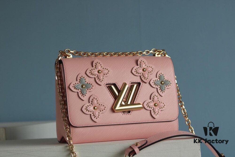 LV Latest and Hottest Twist Denim Medium Bag 42300 - Luxury Flower Tinsel Design with Embellished Monogram Motifs