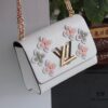 LV Latest and Hottest Twist Denim Medium Bag - Flower Tinsel Collection, High-End Quality with Embellished Monogram Flowers
