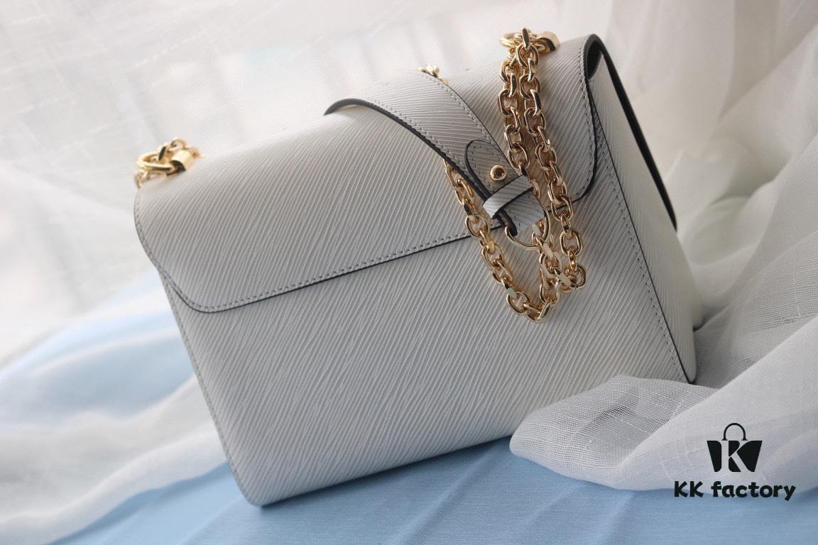 LV Latest and Hottest Twist Denim Medium Bag - Flower Tinsel Collection, High-End Quality with Embellished Monogram Flowers