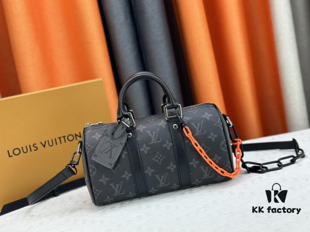 M46271 Black Floral Orange Chain, Denim Blue, M31044 Orange, M11542 Vintage Flower, M24849 Vintage Flower Color Chrysanthemum Keepall 25 Handbag