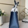 Top-Grade Full-Grain Leather, Exclusive Real Photo - M45595 Pearl Blue Full Leather Matelassé By The Pool Capsule Collection OnTheGo Medium Tote Bag