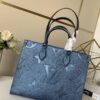 Top-Grade Full-Grain Leather, Exclusive Real Photo - M45595 Pearl Blue Full Leather Matelassé By The Pool Capsule Collection OnTheGo Medium Tote Bag