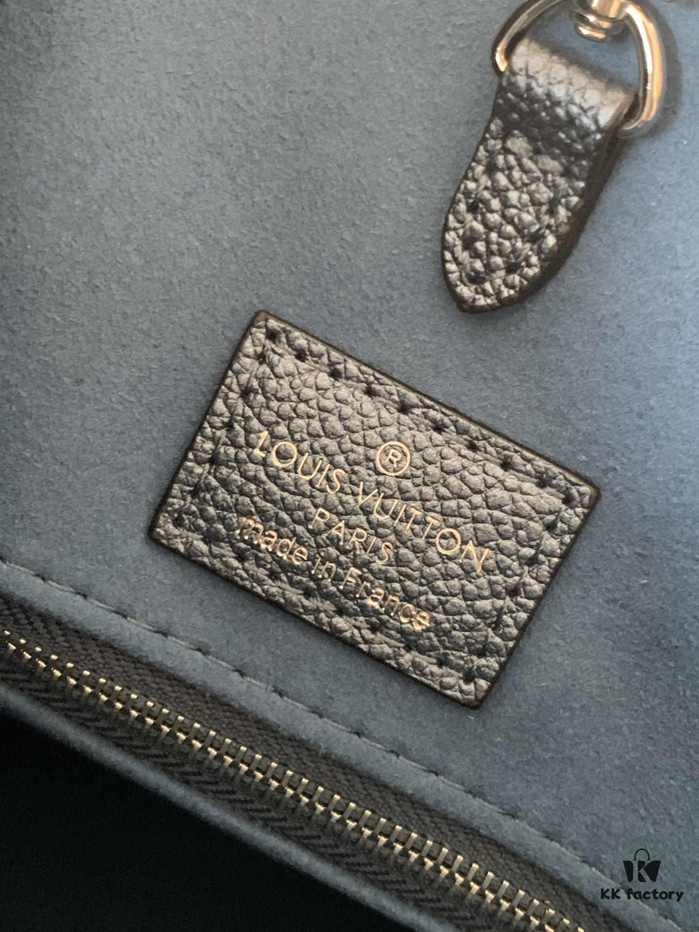 Top-Grade Full-Grain Leather, Exclusive Real Photo - M45595 Pearl Blue Full Leather Matelassé By The Pool Capsule Collection OnTheGo Medium Tote Bag