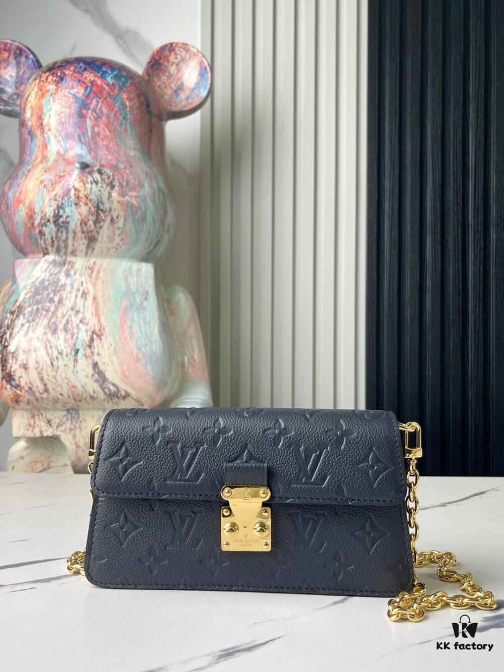Top-tier Original Stock, Exclusive Real Photos: M82836 Blue Full Leather Embossed Wallet On Chain Metis Chain Bag