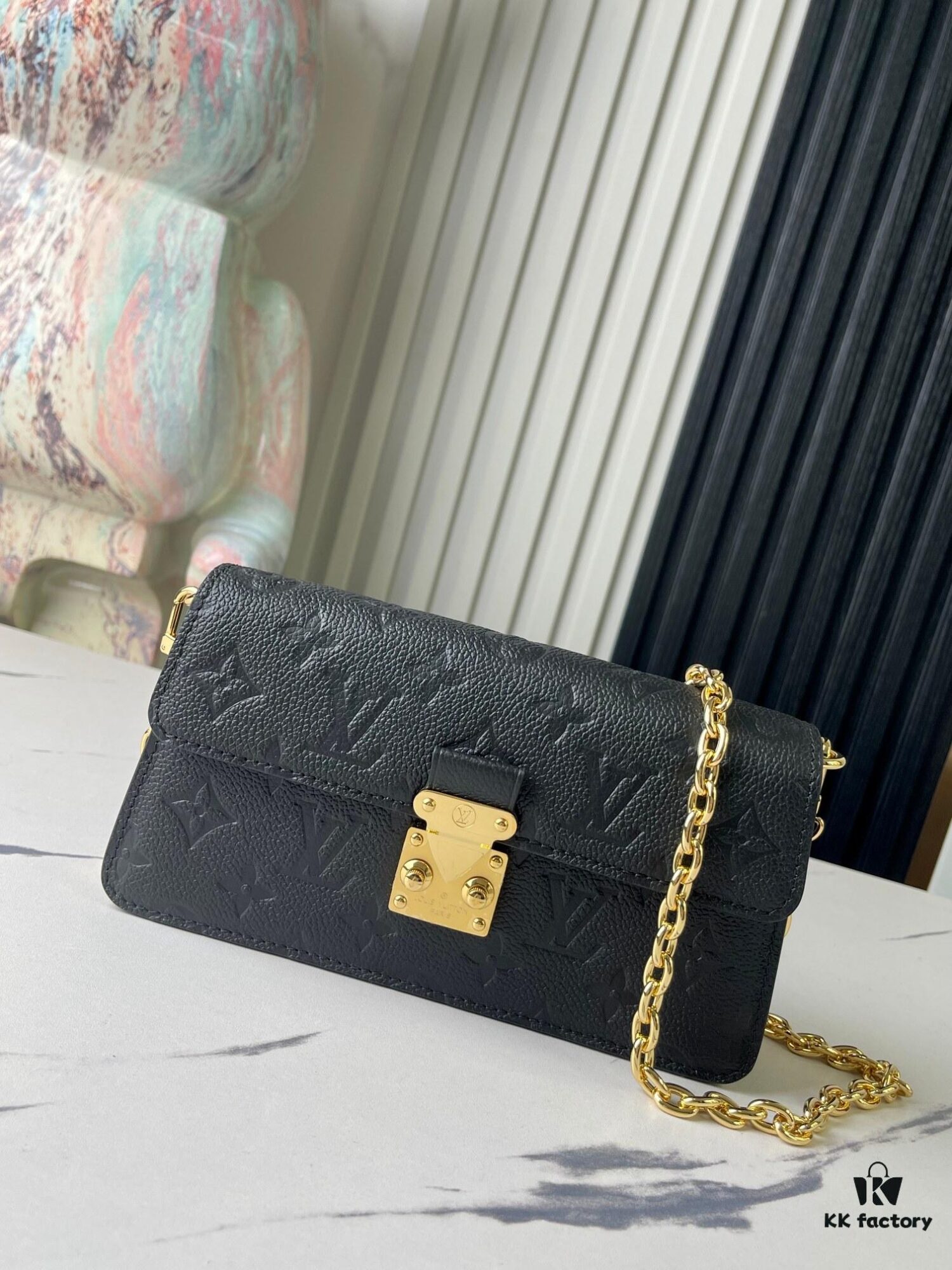 Top-tier Original Order Exclusive Real Shot M82637 Black Full Leather Embossed Wallet On Chain Metis Chain Bag M82836 82637 Black Embossed