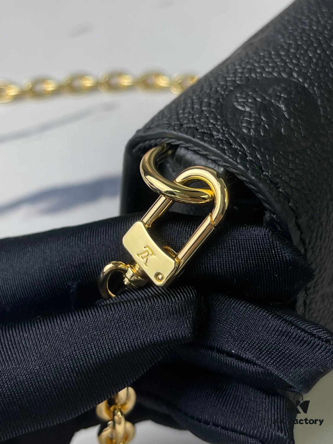 Top-tier Original Order Exclusive Real Shot M82637 Black Full Leather Embossed Wallet On Chain Metis Chain Bag M82836 82637 Black Embossed