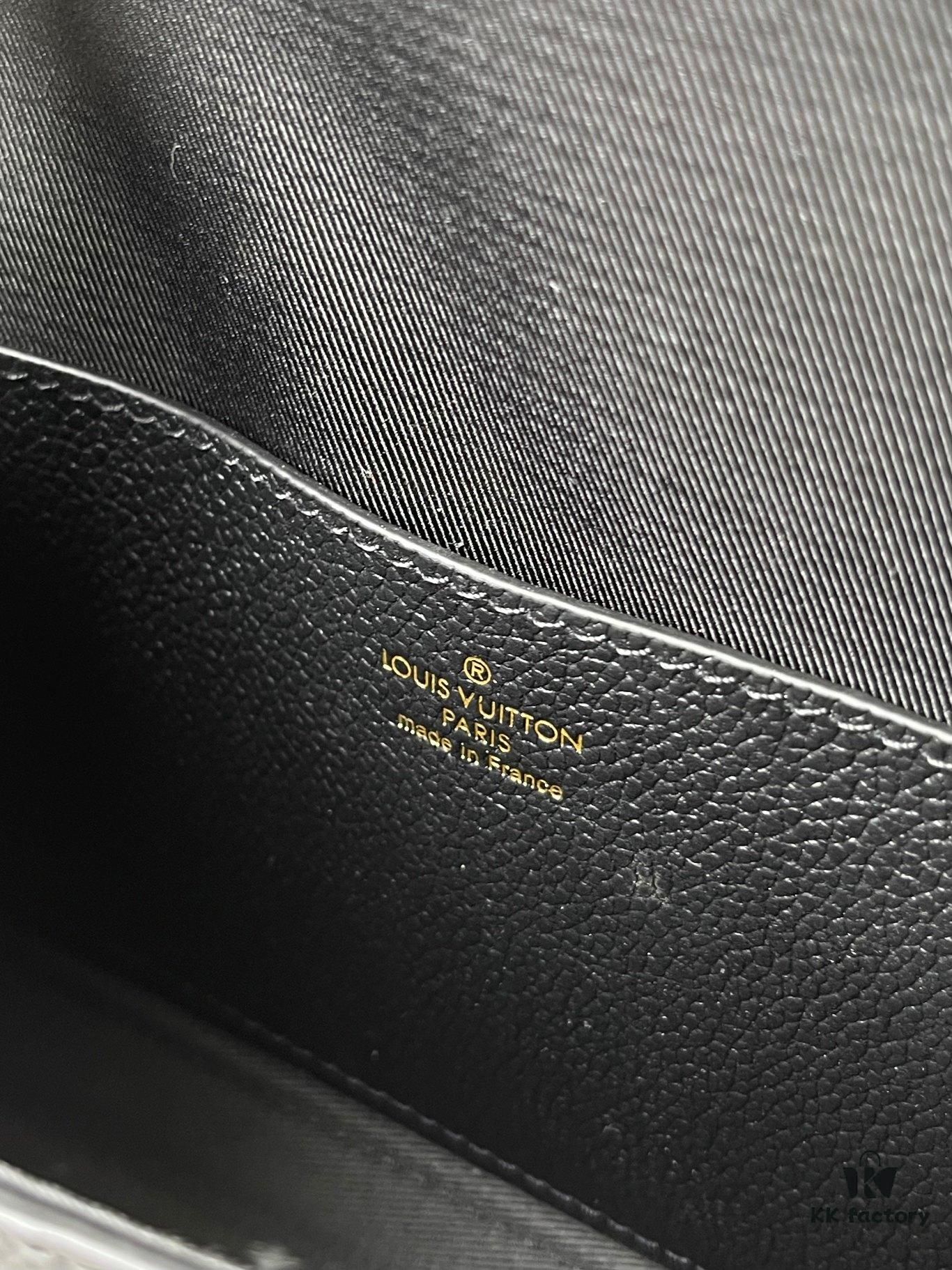 Top-tier Original Order Exclusive Real Shot M82637 Black Full Leather Embossed Wallet On Chain Metis Chain Bag M82836 82637 Black Embossed