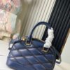 Top Quality Original Design Exclusive Real Shot M23666 Deep Blue Diamond Quilted Full Leather Clam Shell Bag Series Alma BB Handbag