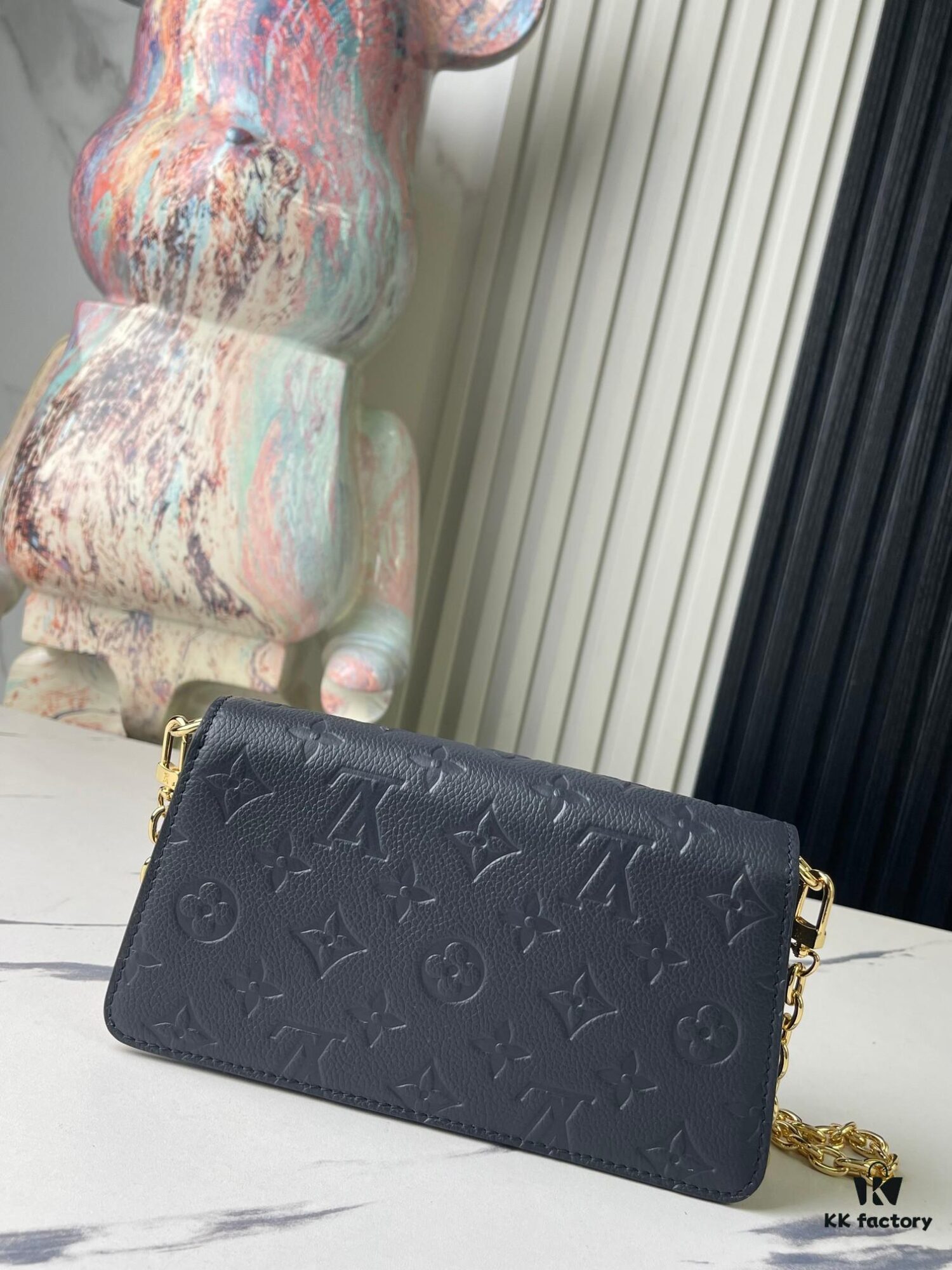 Top-tier Original Stock, Exclusive Real Photos: M82836 Blue Full Leather Embossed Wallet On Chain Metis Chain Bag