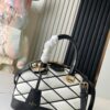 Top-tier Original Stock Exclusive Real Photo M23761 White Diamond-quilted Full Leather Shell Bag Series Alma BB Handbag