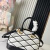 Top-tier Original Stock Exclusive Real Photo M23761 White Diamond-quilted Full Leather Shell Bag Series Alma BB Handbag