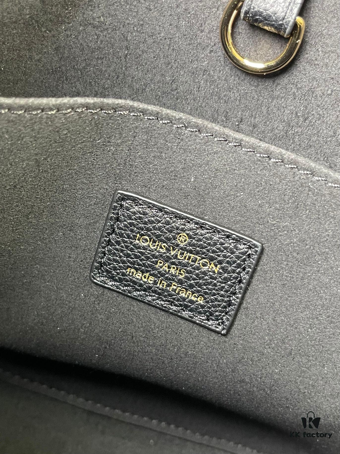 Top-Quality Original Order Exclusive Real Shot M22311 Black Full Leather Square Bag Series Lock & Go Handbag M23637