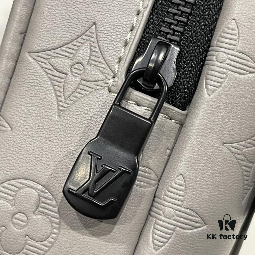 Upgraded Version! Latest Release! M81321 M81323 M81005 Black Grey Floral, Black Embossed, Grey Embossed Flap Double Phone Pouch — A Capsule Collection by Japanese Designer and DJ Nigo and Virgil Abloh for Louis Vuitton. This Flap Double phone bag features a shoulder strap, black-silver two-tone flap, messenger-style design, ideal for storing your phone and daily essentials.