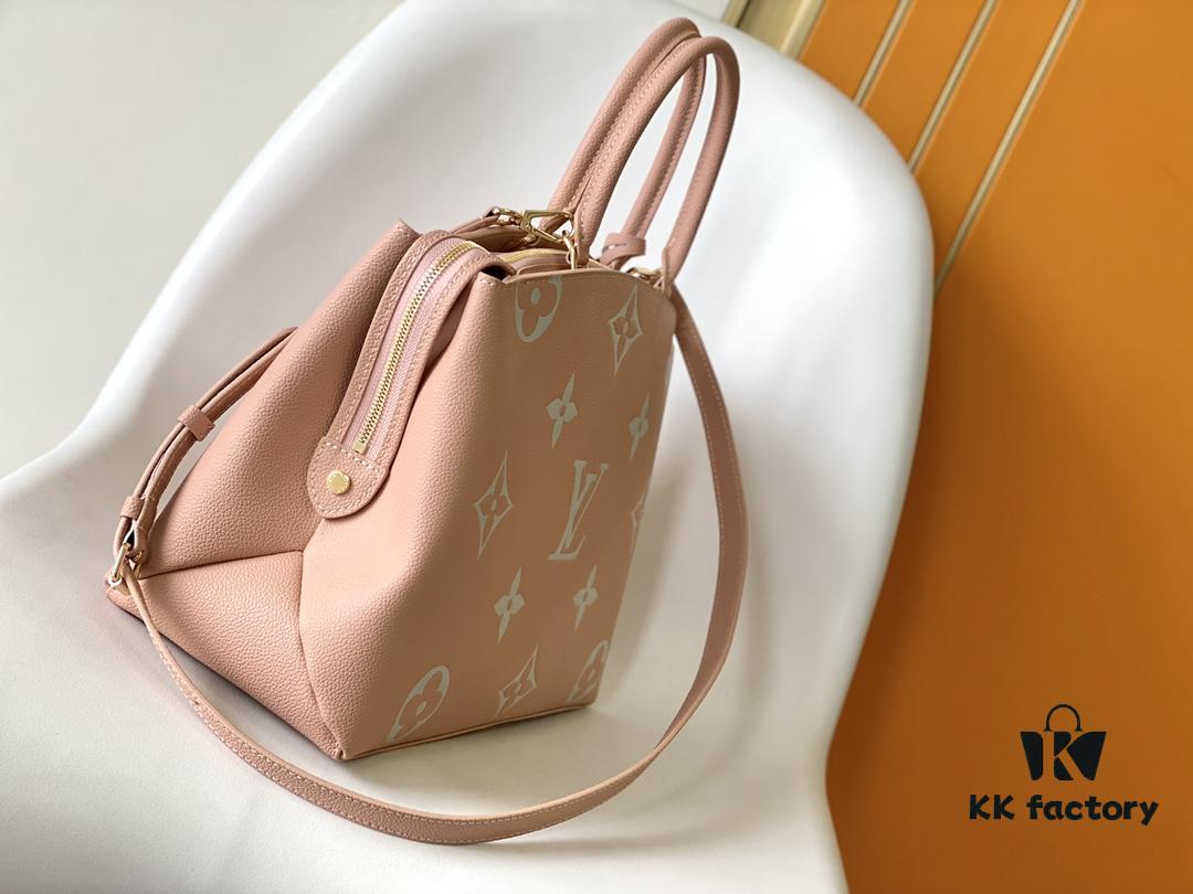 Petit Palais Bag in Grained Leather with Oversized Monogram Flowers and LV Initials