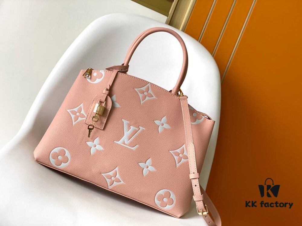 Petit Palais Bag in Grained Leather with Oversized Monogram Flowers and LV Initials