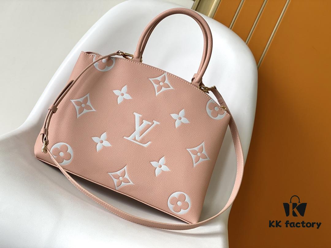 Petit Palais Bag in Grained Leather with Oversized Monogram Flowers and LV Initials