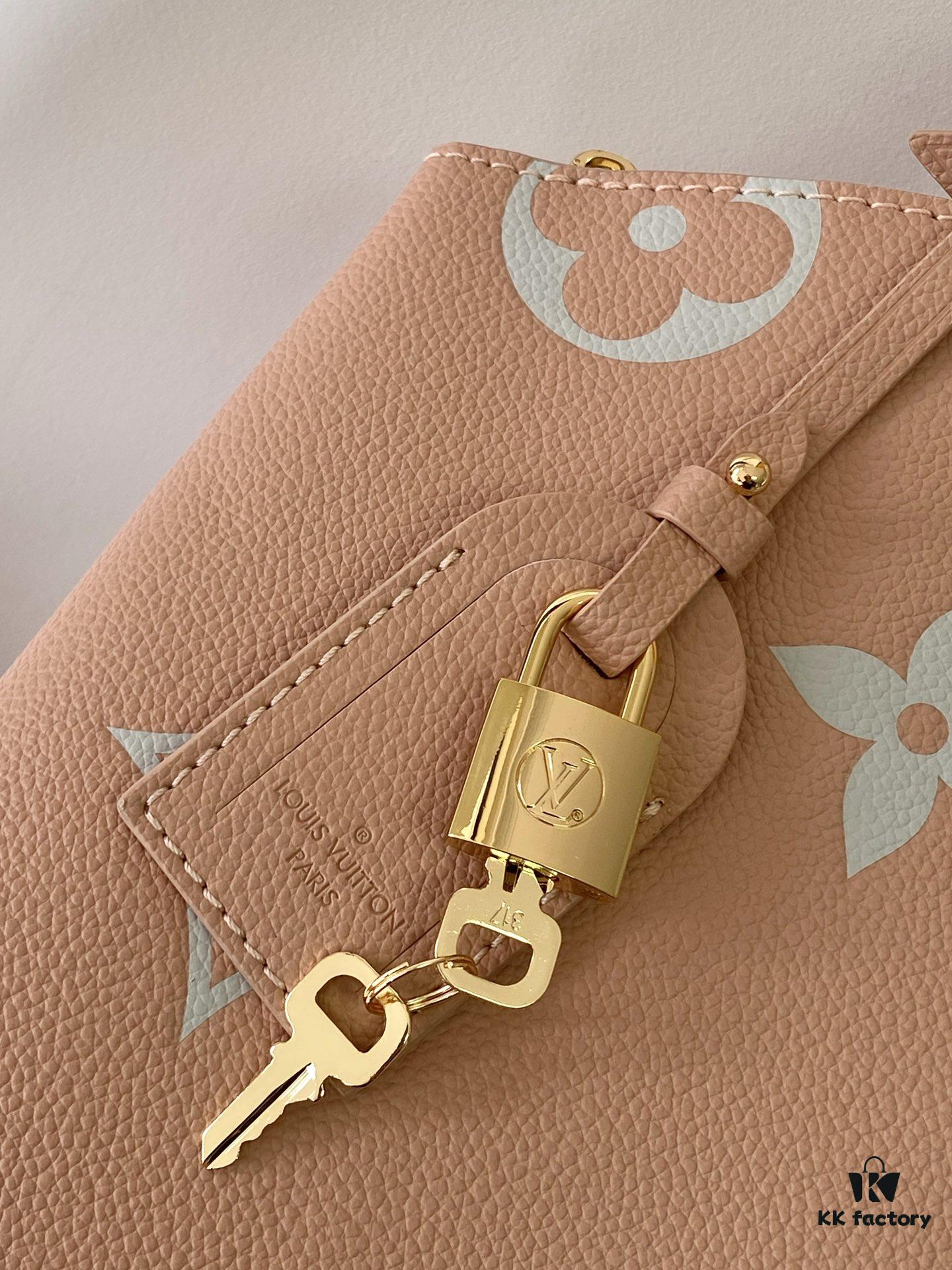 Petit Palais Bag in Grained Leather with Oversized Monogram Flowers and LV Initials