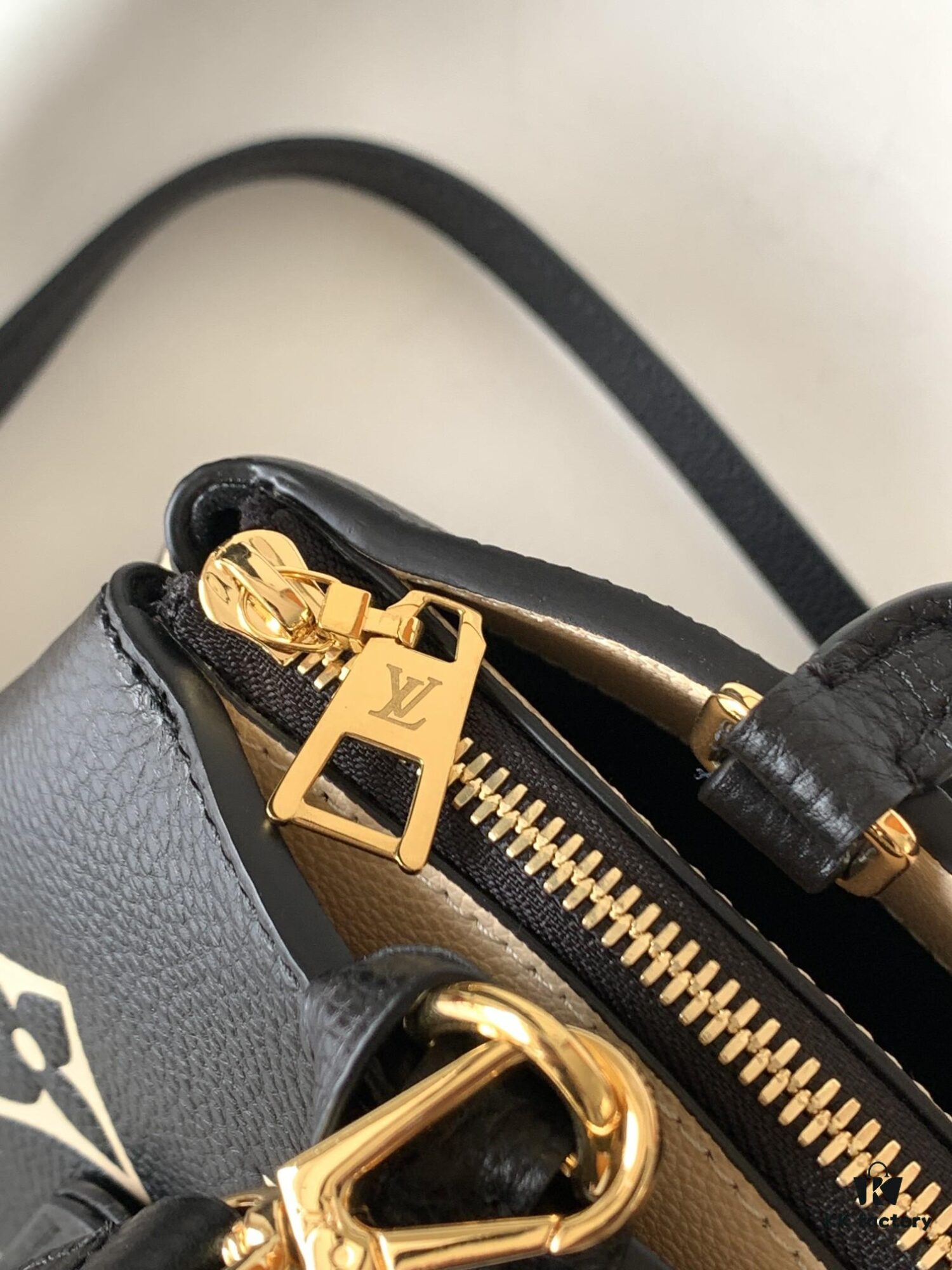 Petit Palais Handbag in Grained Leather with Monogram Flower and LV Initials