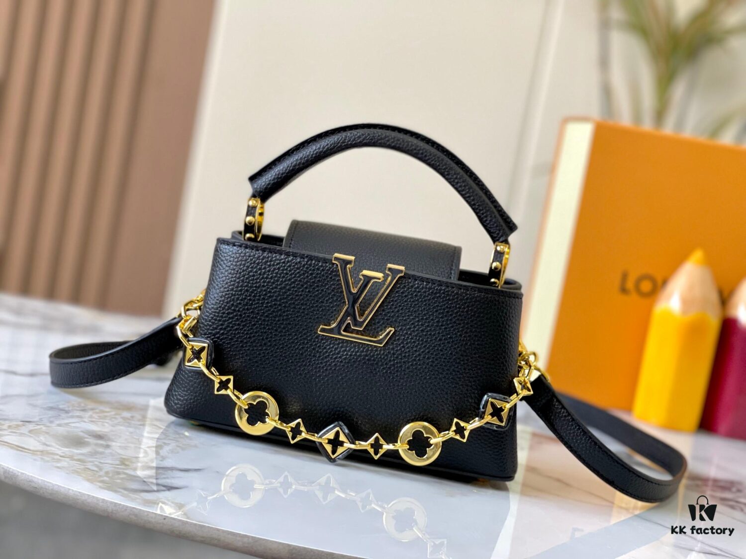 Top-Quality Original M14393 Black Capucines East West Mini Handbag