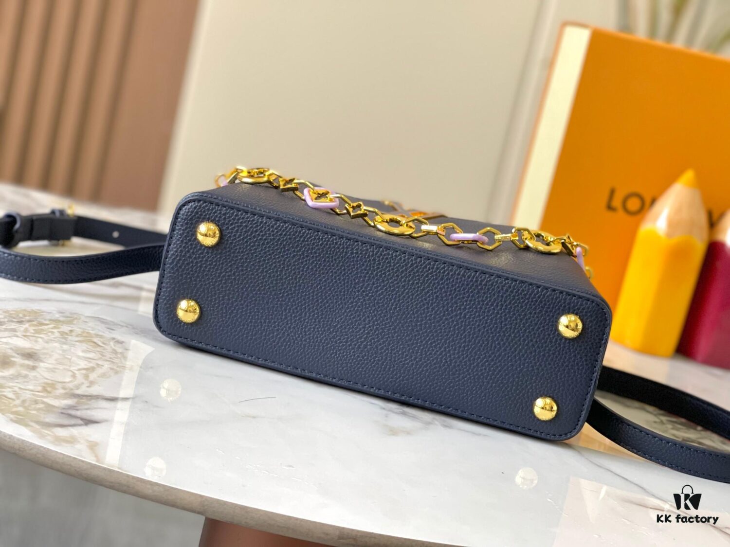 Guangzhou Stock Top Quality Original M14971 Blue Capucines BB Handbag